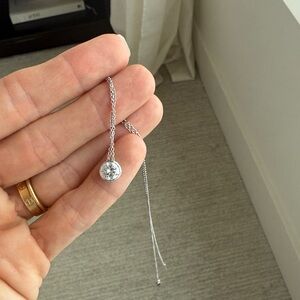 Certified lab grown diamond 1 ct white gold necklace